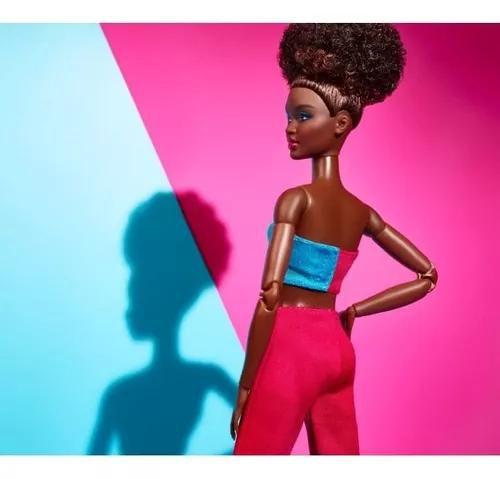 Boneca Barbie Looks Signature Negra Calça Rosa- Mattel Hjw81